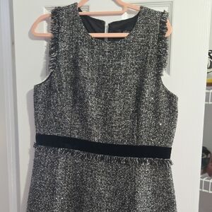 J. Crew Black and Silver Tweed Dress